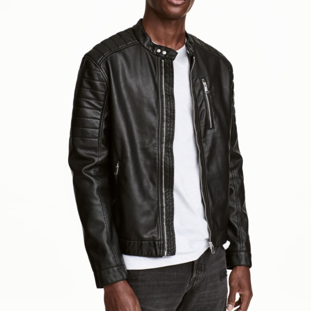 H&M faux leather moto jacket
